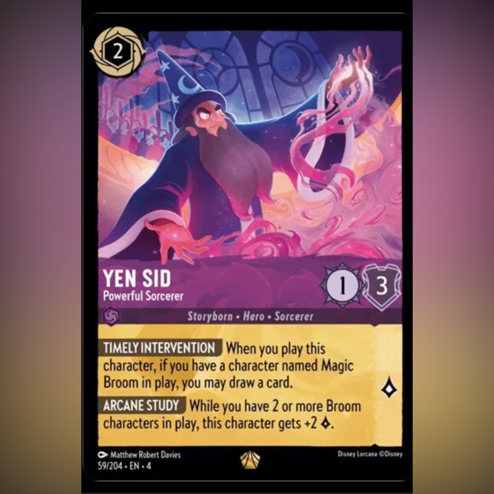 Disney Lorcana Yen Sid Legendary Powerful Sorcerer Card 59/204 EN 4 Non Foil